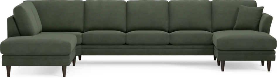 Eden - 3-sits soffa med divan vänster och schäslong höger - Grön