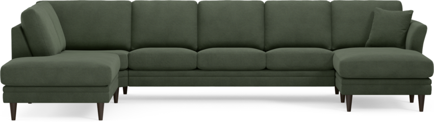 Eden - 3-sits soffa med divan vänster och schäslong höger - Grön