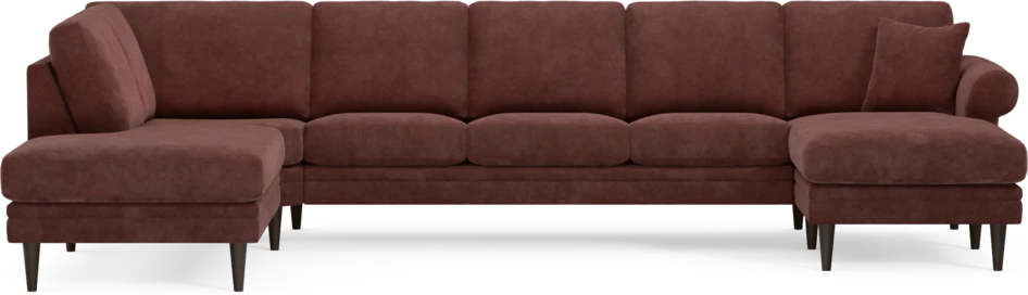 Eden - 3-sits soffa med divan vänster och schäslong höger - Röd