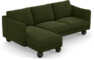 Madison Lux - 2-sits soffa med schäslong vänster - Grön