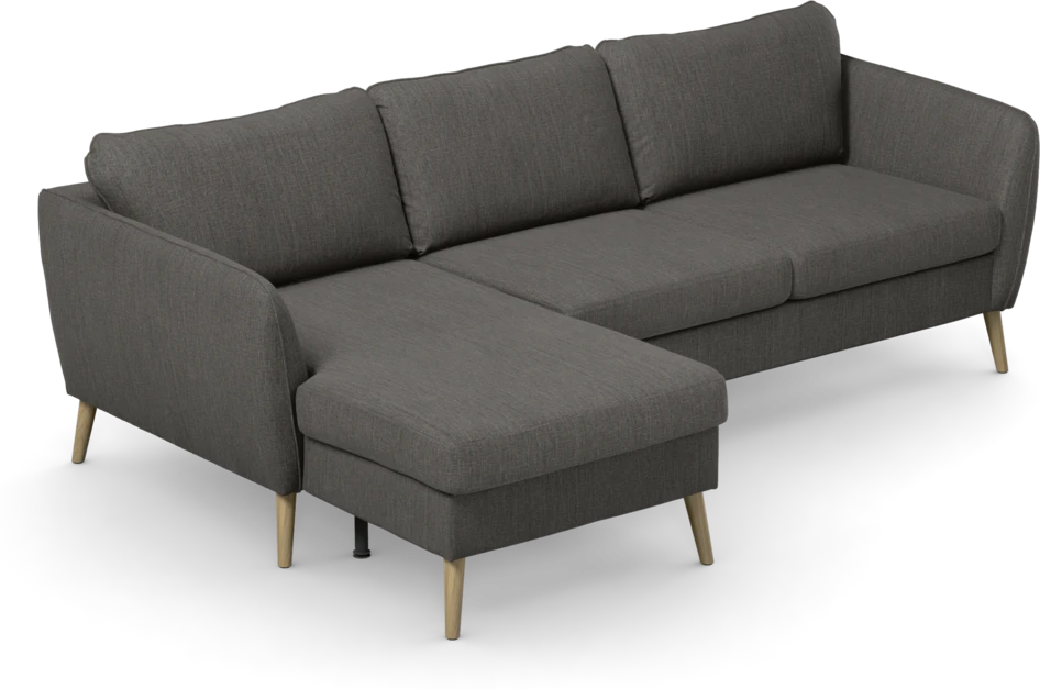 County - 3-sits soffa med flyttbar schäslong - Brun