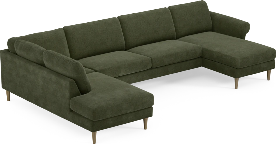 Bridge - 3-sits soffa med divan vänster och schäslong höger - Grön