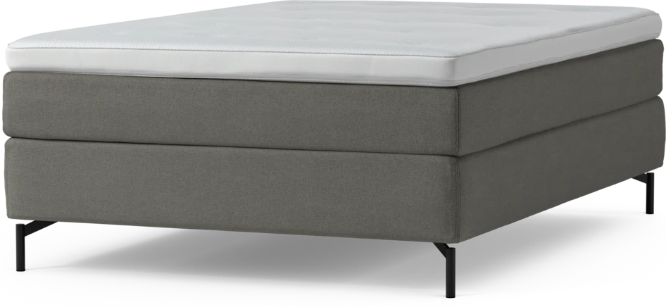 Delux Sense - Kontinentalsäng, enkelsäng 140 cm med bäddmadrass och sängben - Grå