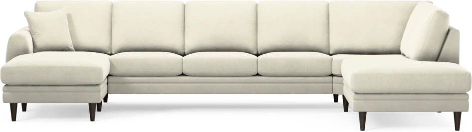 Eden - 3-sits soffa med schäslong vänster och divan höger - Vit