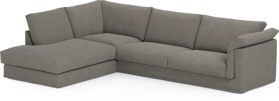 Cherrie - 3-sits soffa med divan vänster, med kappa - Grå