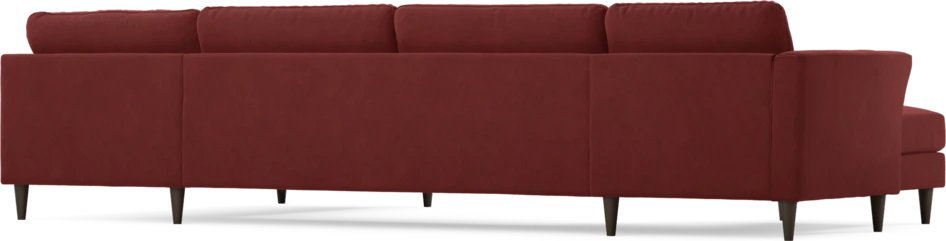 Bridge - 3-sits soffa med schäslong vänster och divan höger - Röd