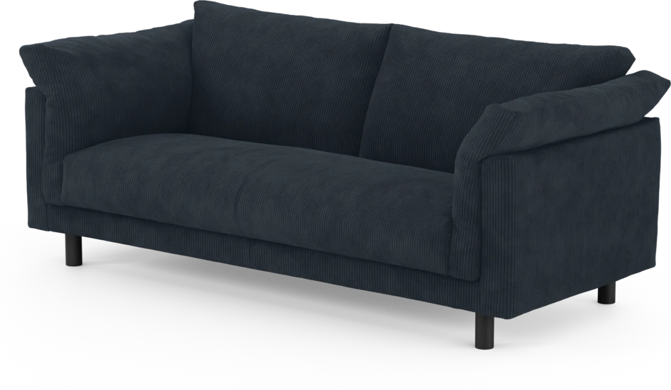 Cherrie - 2,5-sits soffa, hel dyna, fast klädsel - Blå