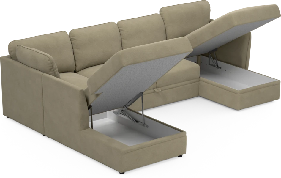 Öland - Bäddsoffa med divan vänster och schäslong höger - Beige