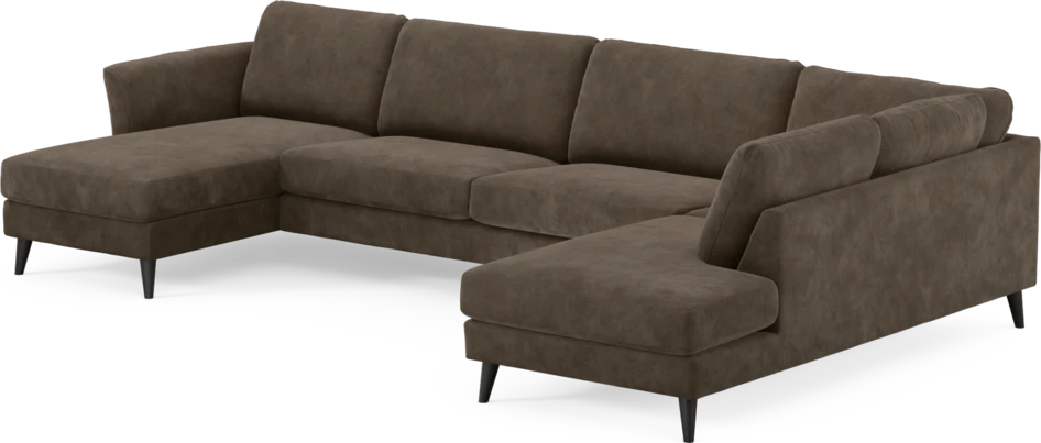 Bridge - 3-sits soffa med schäslong vänster och divan höger - Brun