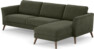 Bridge - 3-sits soffa med schäslong höger - Grön