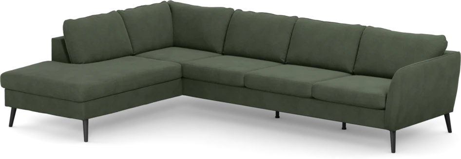 County - 3-sits soffa med divan vänster - Grön