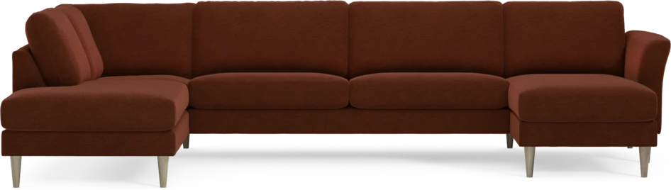 Bridge - 3-sits soffa med divan vänster och schäslong höger - Orange