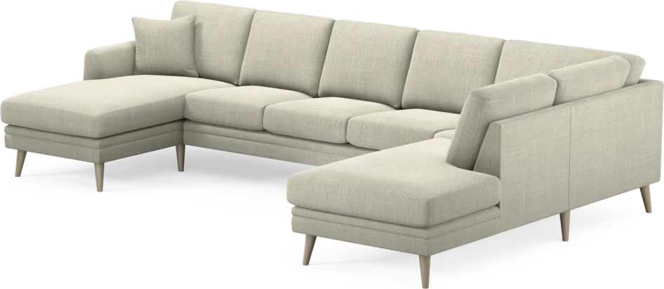 Eden - 3-sits soffa med schäslong vänster och divan höger - Beige