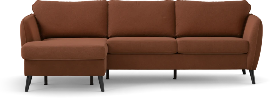 County - 3-sits soffa med flyttbar schäslong - Orange