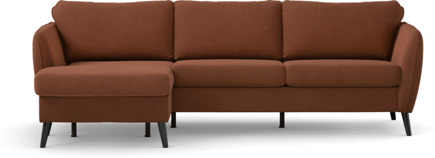 County - 3-sits soffa med flyttbar schäslong - Orange