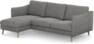Madison Lux - 2-sits soffa med schäslong vänster - Grå