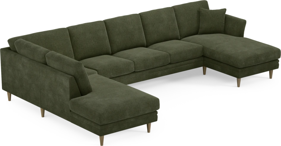 Eden - 3-sits soffa med divan vänster och schäslong höger - Grön