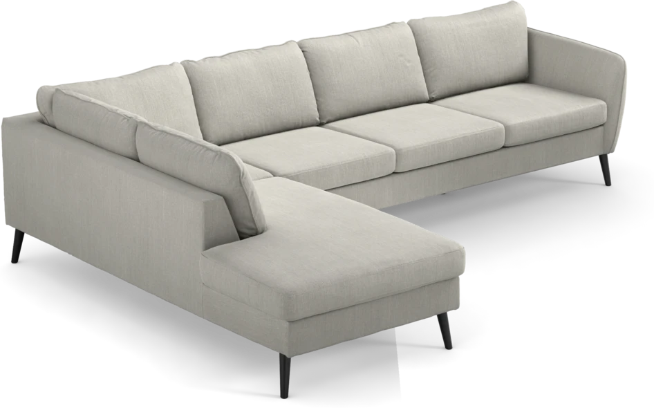 County - 3-sits soffa med divan vänster - Grå