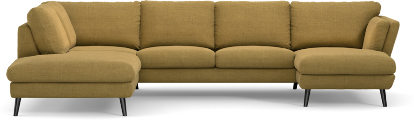 Madison Lux - 2-sits soffa med divan vänster och schäslong höger - Gul