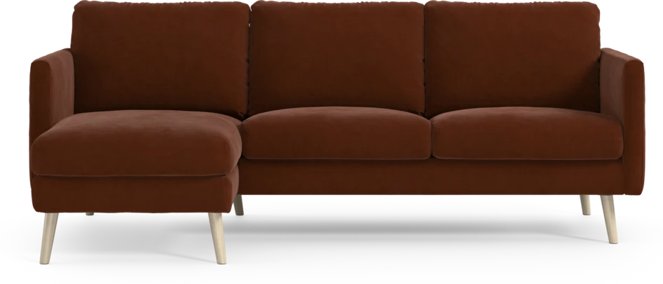 Madison Lux - 2-sits soffa med schäslong vänster - Orange