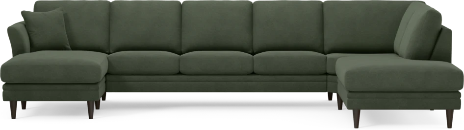 Eden - 3-sits soffa med schäslong vänster och divan höger - Grön