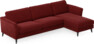 Bridge - 3-sits soffa med schäslong höger - Röd