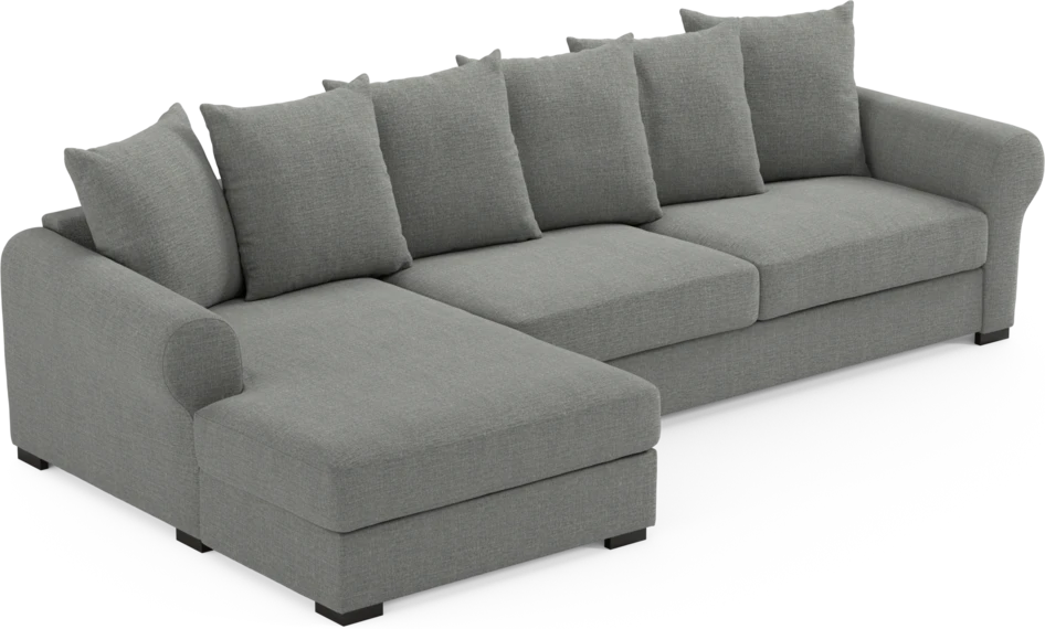 Town - 3-sits soffa med schäslong vänster - Grå