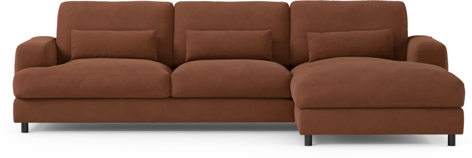 Noma - 3-sits soffa med schäslong höger - Orange