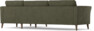 Bridge - 3-sits soffa med schäslong höger - Grön