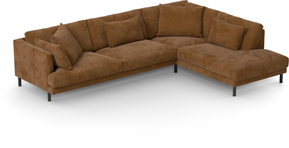 Harper - 3-sits soffa med divan höger - Orange