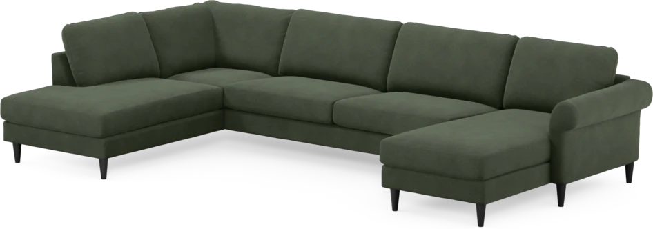 Bridge - 3-sits soffa med divan vänster och schäslong höger - Grön