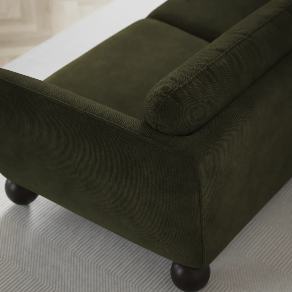 Madison Lux - 3-sits soffa med schäslong vänster - Grön