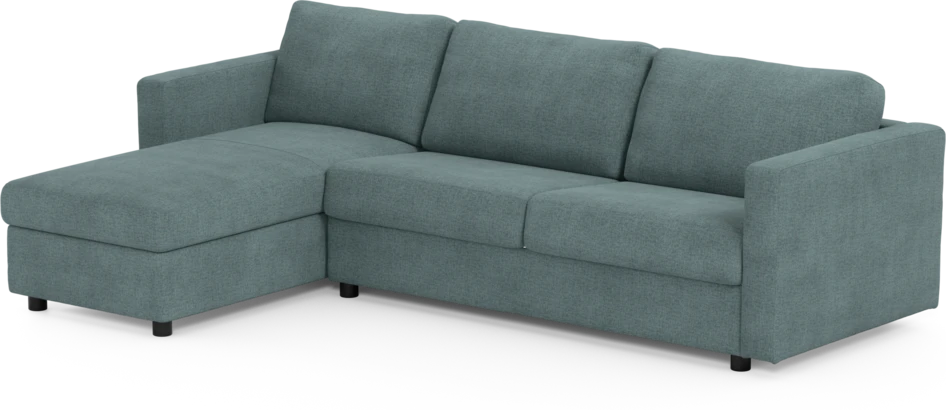 Lindö - Bäddsoffa 2,5-sits med schäslong, vändbar - Blå