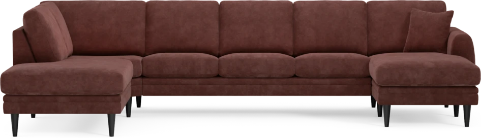 Eden - 3-sits soffa med divan vänster och schäslong höger - Röd