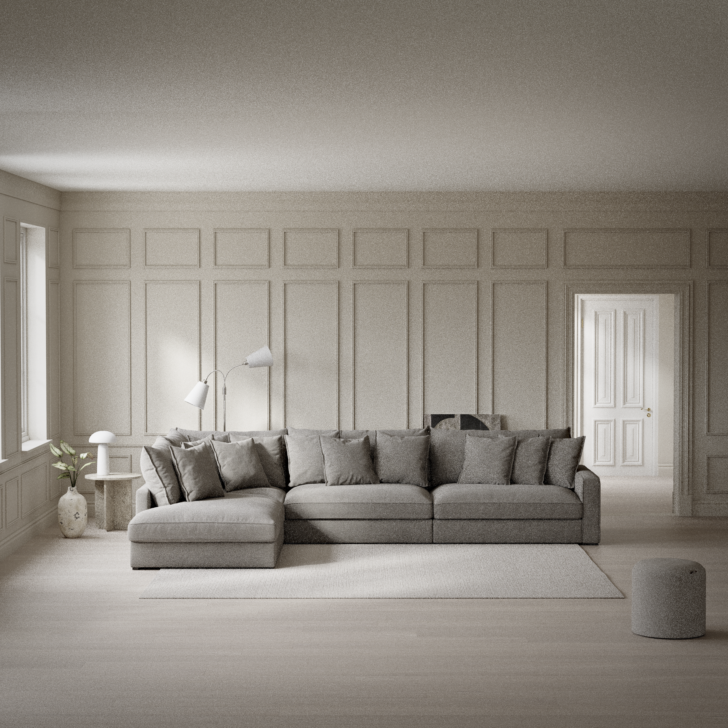 Rossi, 4-sits soffa med divan vänster