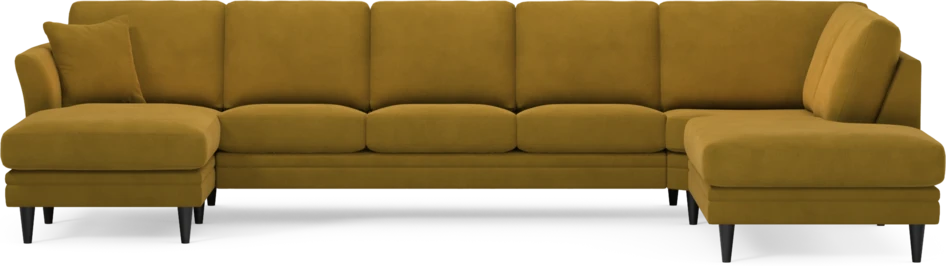 Eden - 3-sits soffa med schäslong vänster och divan höger - Gul