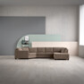 Nevada - 2-sits soffa med cosy hörn vänster och divan höger - Beige