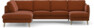 Madison Lux - 2-sits soffa med divan vänster och schäslong höger - Röd