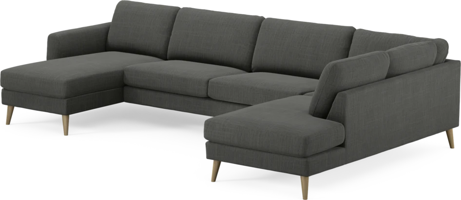 Bridge - 3-sits soffa med schäslong vänster och divan höger - Grå