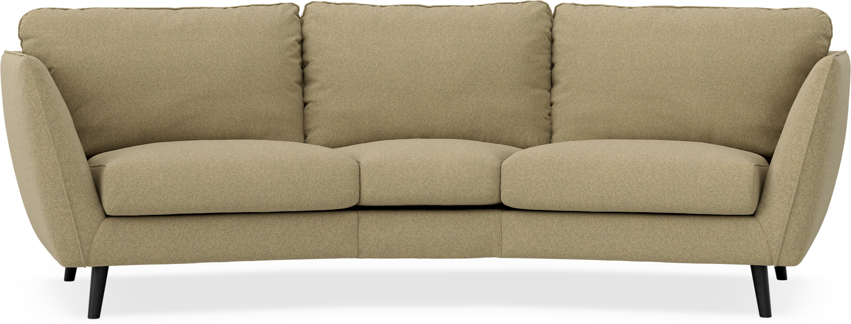 Madison - 3-sits soffa svängd, 70 cm - Gul