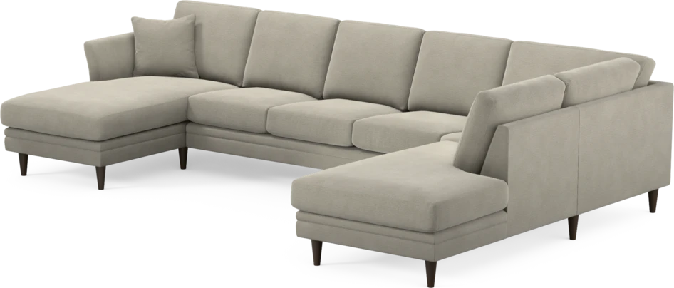 Eden - 3-sits soffa med schäslong vänster och divan höger - Brun