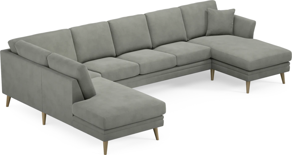 Eden - 3-sits soffa med divan vänster och schäslong höger - Grå