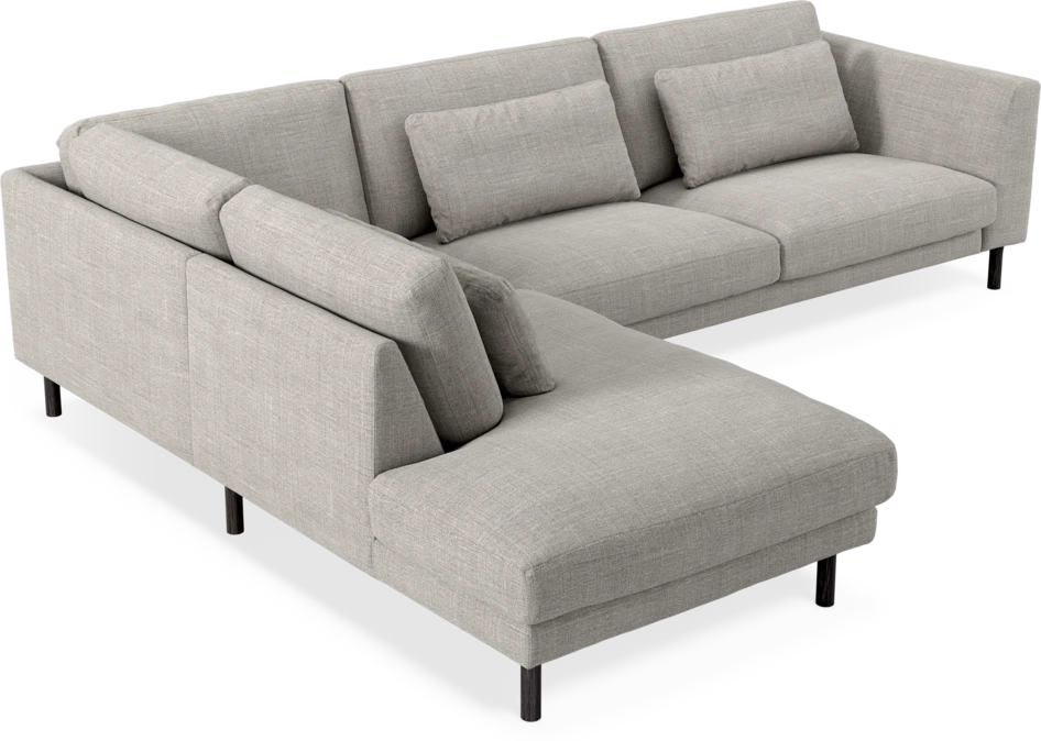 Willow - 3-sits soffa med divan vänster, fast klädsel - Grå