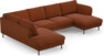 Madison Lux - 2-sits soffa med divan vänster och schäslong höger - Röd