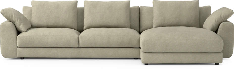 Amie - 3-sits med schäslong höger - Beige