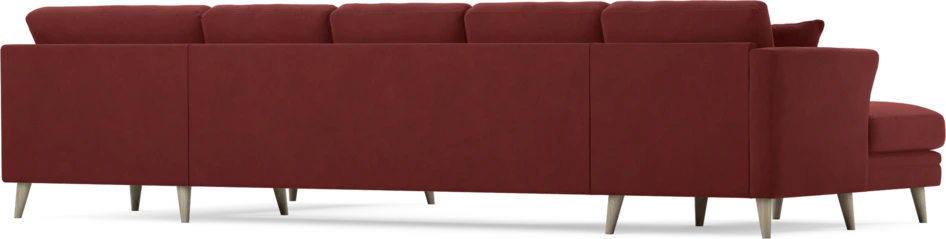Eden - 3-sits soffa med schäslong vänster och divan höger - Röd