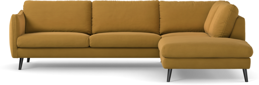 Madison Lux - 3-sits soffa med divan höger - Gul