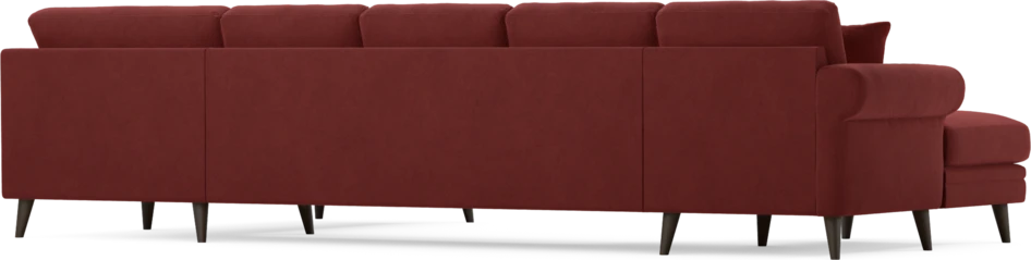 Eden - 3-sits soffa med schäslong vänster och divan höger - Röd