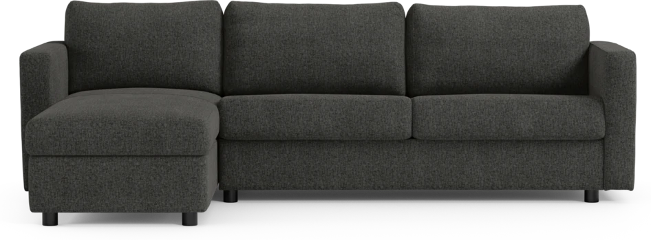 Lindö - Bäddsoffa 2,5-sits med schäslong, vändbar - Svart