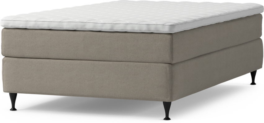 Delux Sense - Kontinentalsäng, enkelsäng 120 cm med bäddmadrass och sängben - Beige